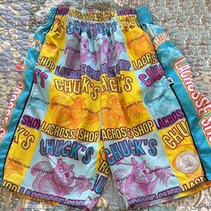 Chuck's Bright Multi-Color Graphic Kids Lacrosse Shorts